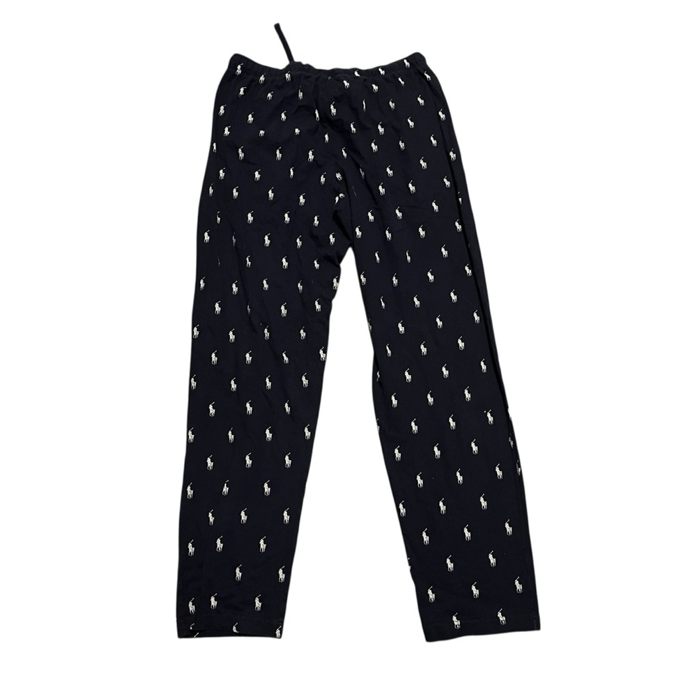 Polo Ralph Lauren Mens Woven Navy Blue Pony logo Pajama Lounge‎ Pants Size large
